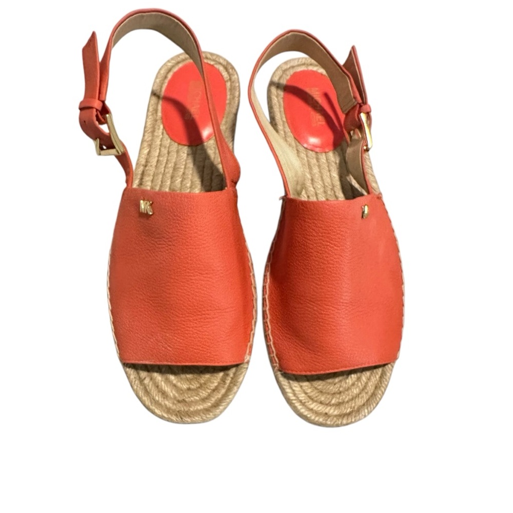 MICHAEL Michael Kors Women's Fisher Leather Espadrille Sandals Size 8.5 - Picture 5 of 7
